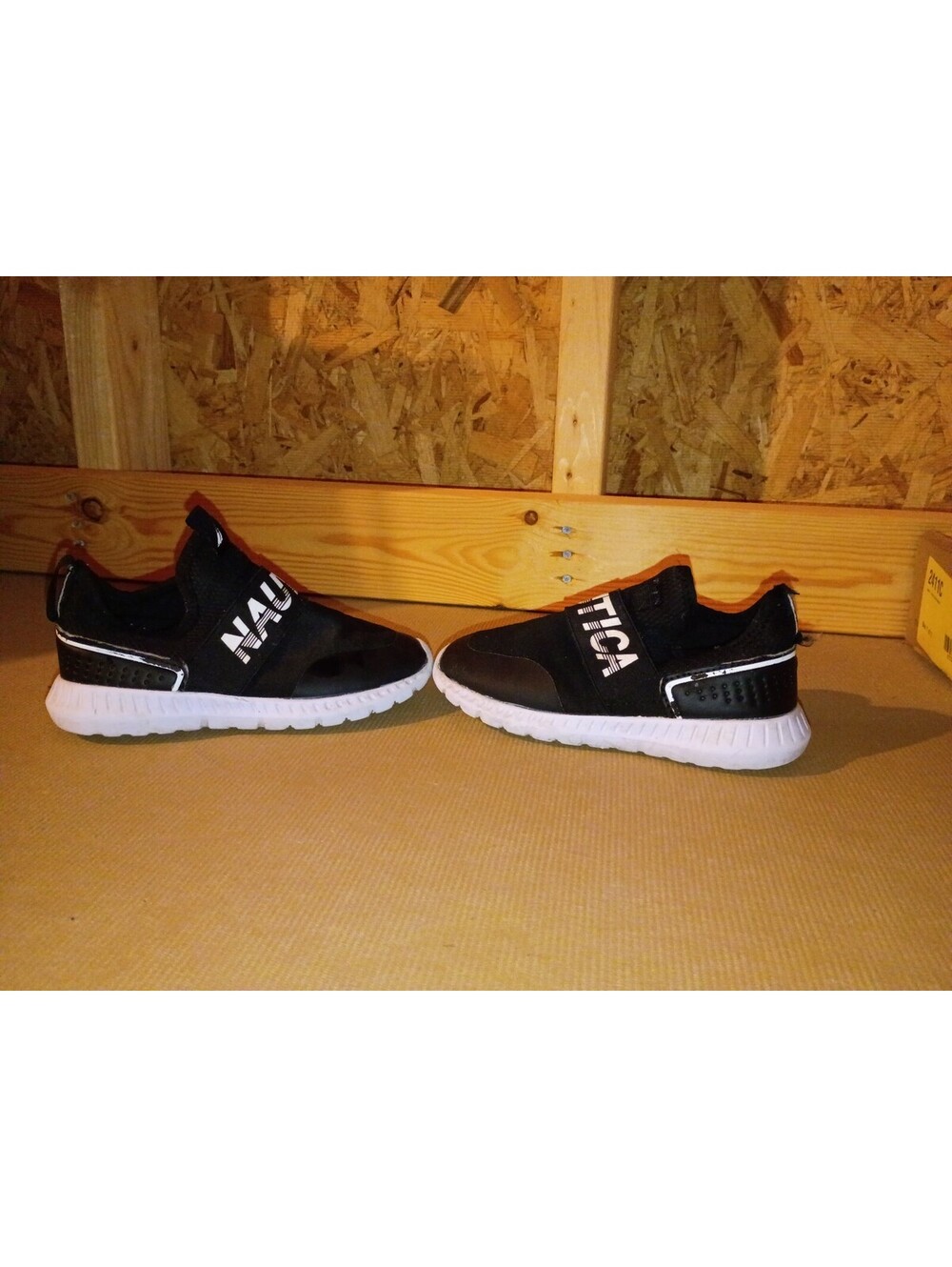 Nautica Black Slip-On Sneakers with White Sole Size 10